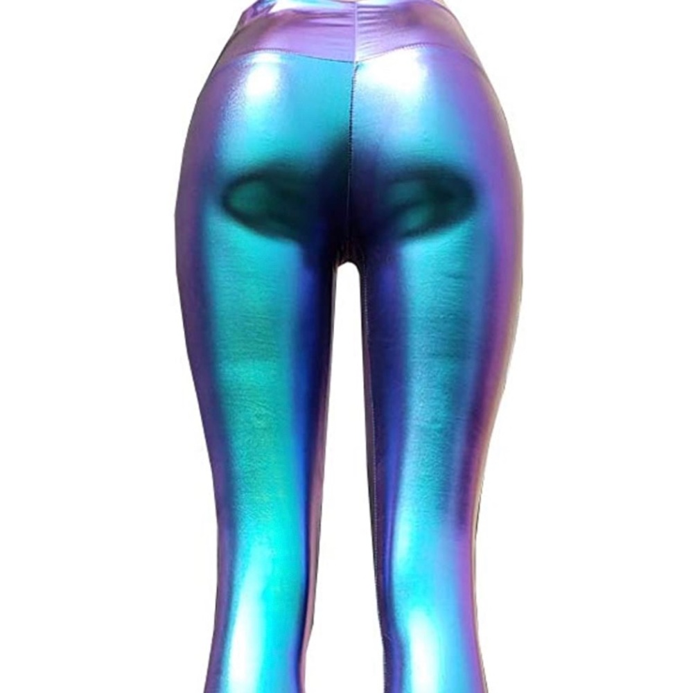 Rave Iridescent Holographic High Waisted Leggings